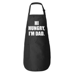 Uncommon Threads Black Apron Dad Joke Hi Hungry I'm Dad BBQ Cooking Kitchen
